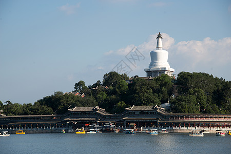 白昼河流国内著名景点北京北海公园高清图片