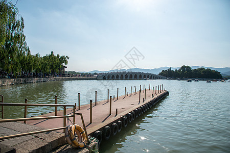 码头水无人北京颐和园昆明湖图片