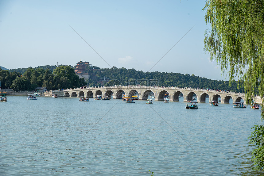 十七孔桥无人传统文化北京颐和园昆明湖图片
