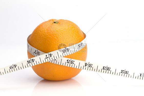 刻度尺和橙子图片