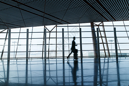 航空运动商务旅行商务男士在机场背景