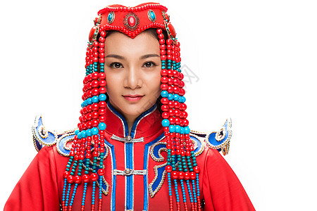 成年人色彩鲜艳女穿着蒙古族服饰的女人图片