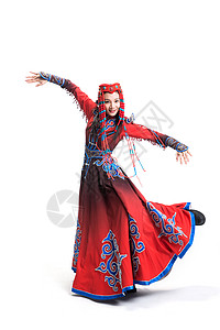 愉悦装饰物女穿着蒙古族服饰的女人背景图片