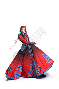 蒙古女孩20到24岁文化装饰物穿着蒙古族服饰的女人背景