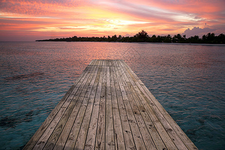 度假彩色图片码头马尔代夫海景风光高清图片