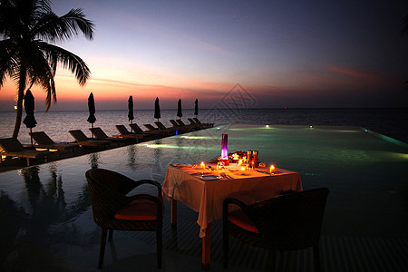 风景灯光自然景观马尔代夫海景风光图片