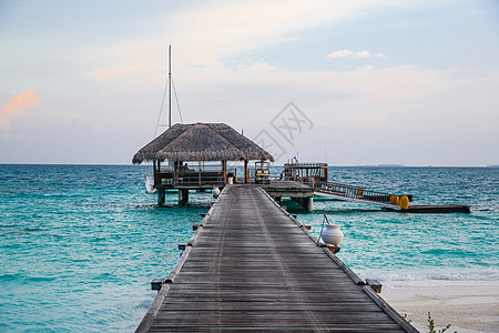 马尔代夫建筑蓝天度假胜地自然地理马尔代夫海景风光背景