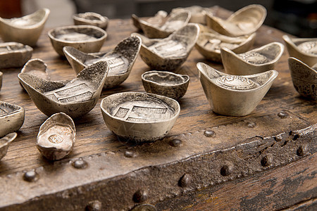 银子大组物体古代金元宝和银元宝图片