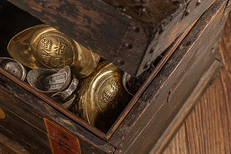 古老的理财金元宝和银元宝图片