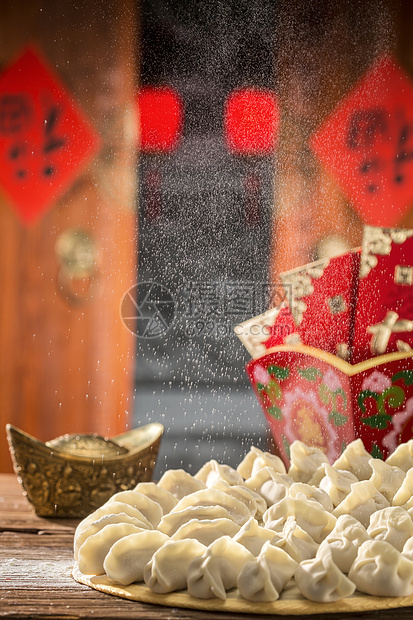 静物亚洲食品春节包饺子图片