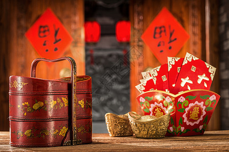 庆祝亚洲文化金元宝和红包图片