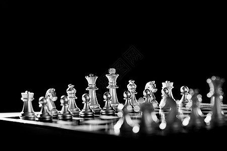 合作黑白片雕像国际象棋图片