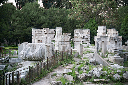 石头艺术传统文化名胜古迹北京圆明园背景