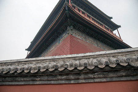 古老的国内著名景点传统北京钟鼓楼图片