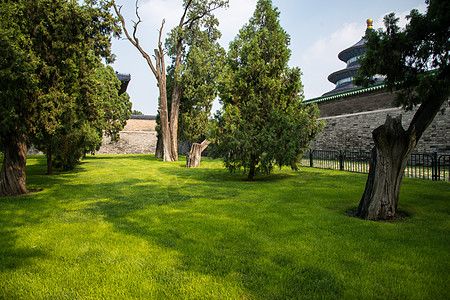 文化古典式无人北京天坛背景