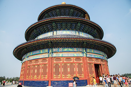 游客建筑宏伟北京天坛图片