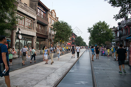 彩色图片大城市街道北京前门大街背景图片