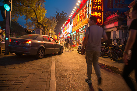 都市风光主题夜晚北京街市夜景图片