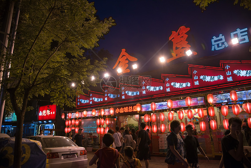 广告人造建筑无人北京街市夜景图片