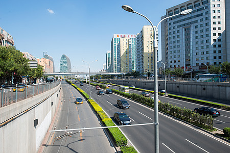 水平构图建筑外部路北京西直门建筑群图片