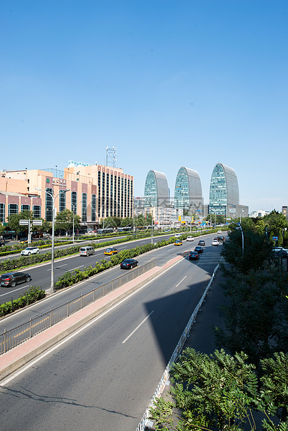 市区公路市中心北京西直门建筑群图片