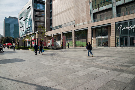 北京市区的街道和建筑物高清图片