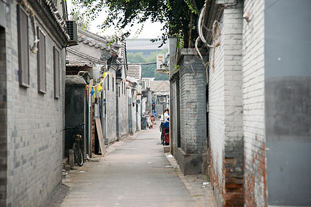 中国特色建筑古典风格水平构图民俗北京胡同背景