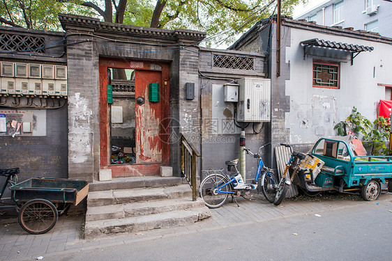 户外古老的特色北京胡同图片