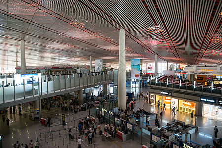 白昼航空业水平构图北京首都机场高清图片