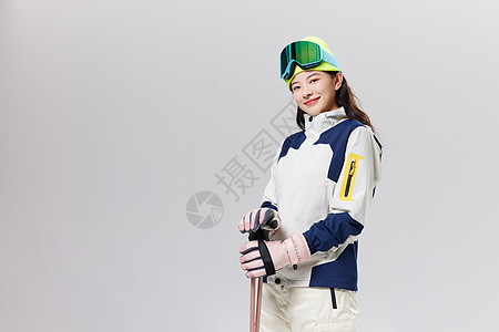 冬季穿滑雪服的美女形象图片