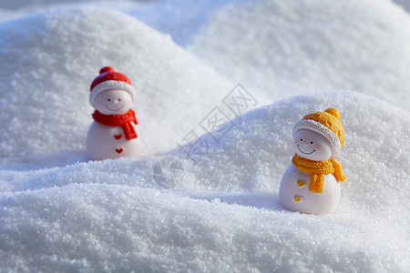 圣诞积雪冬季静物小雪人背景