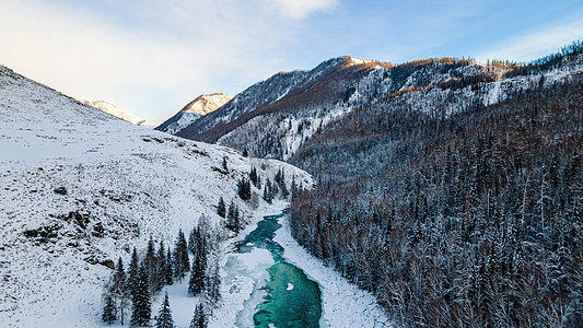 新疆喀纳斯禾木景区冬日雪景图片