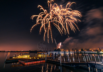 烟花夜景元旦新年烟花背景