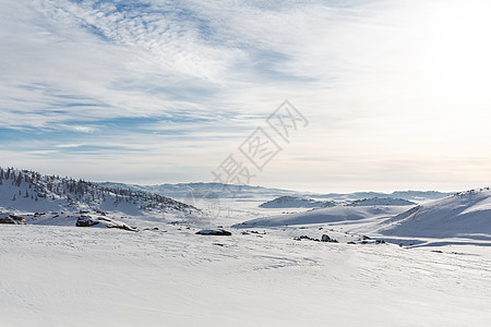 雪地雪景新疆喀纳斯禾木景区冬日雪景背景