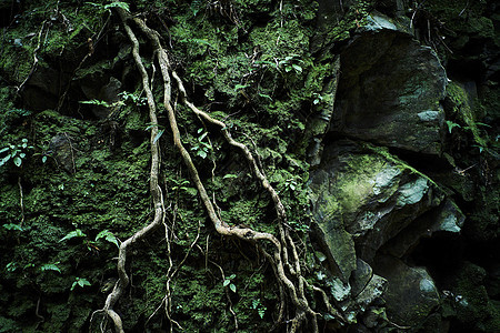 植物的无人室外森林景观背景图片