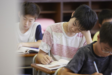 写作学习的小学生图片