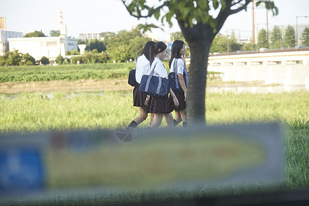 放学回家的路上的初中女生图片