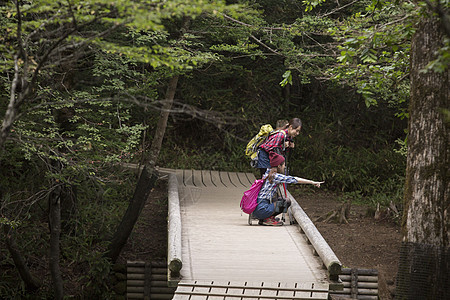 日照阳光生机勃勃女人徒步旅行图片