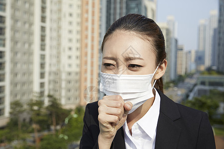 半身像高层建筑新生代仁川市延苏古松岛女商人图片