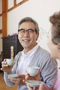 食物前视图丈夫祖父祖母老夫妇图片