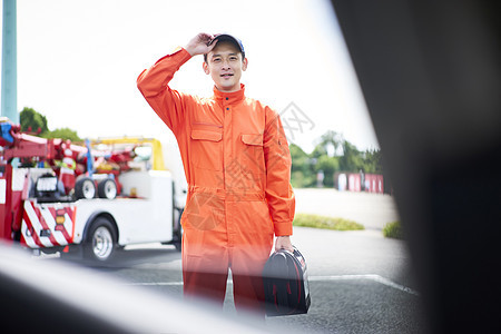 道路救援服务人员车子高清图片素材