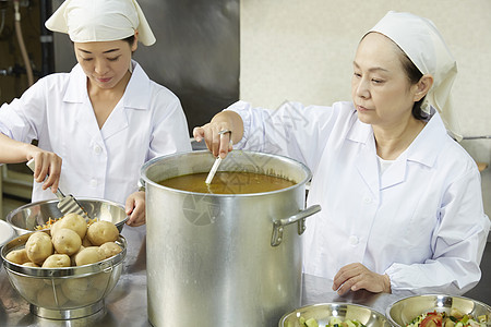 食堂厨师烹调午餐做饭图片