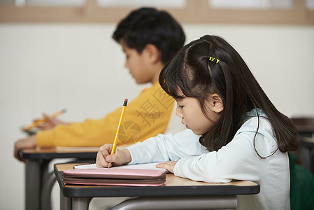 认真学习的小学生图片