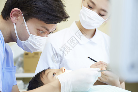 男女吵架牙科医生牙齿治疗背景