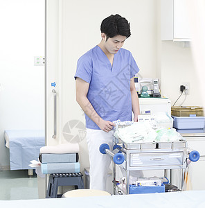 孤独的调查分析工作职责医院治疗室男护士背景图片