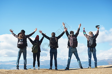 全身旅途乐趣富士山观看外国人图片