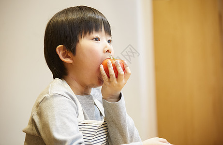 小朋友亚洲男人吃西红柿的孩子图片