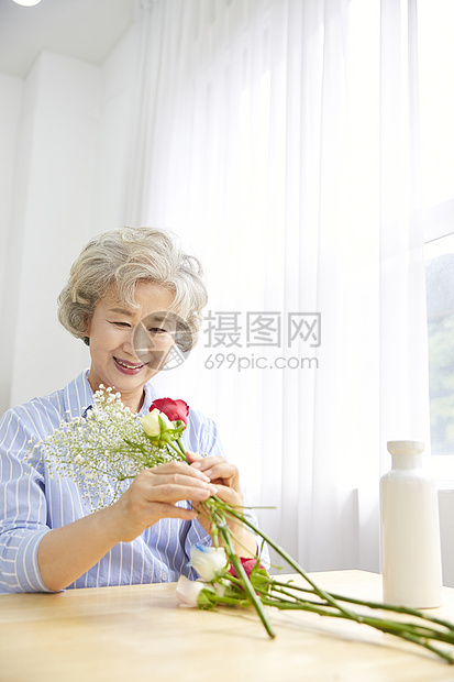 拇指植物迷笛生活女人老人韩国人图片