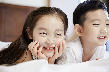 卧室住房微笑生活房子孩子韩语图片