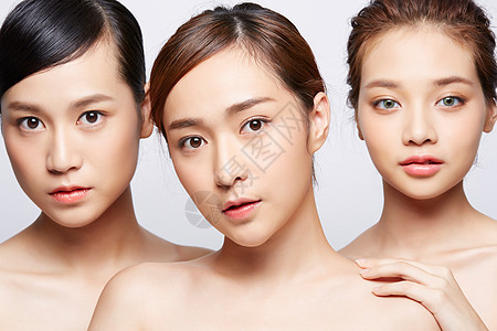 丰富表情韩国人女美容系列背景图片
